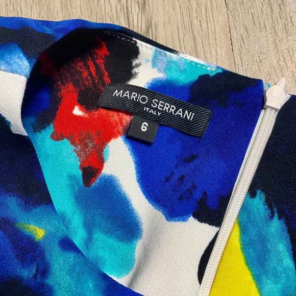 Mario Serrani Italy Watercolor Abstract Sheath Dress - Picture 4 of 6